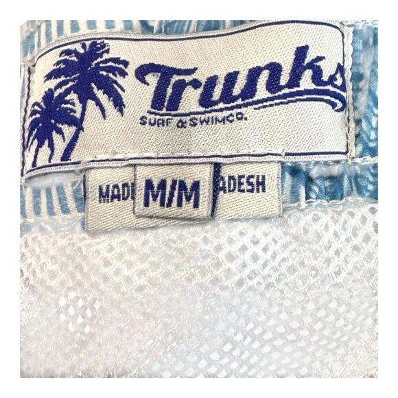 Mens Pineapple Print Swim Board Shorts Trunks Surf & Swim Co. Blue & White M - Picture 5 of 6